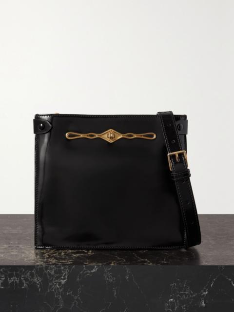 MÉTIER + Fernando Jorge Stowaway embellished patent-leather shoulder bag Black