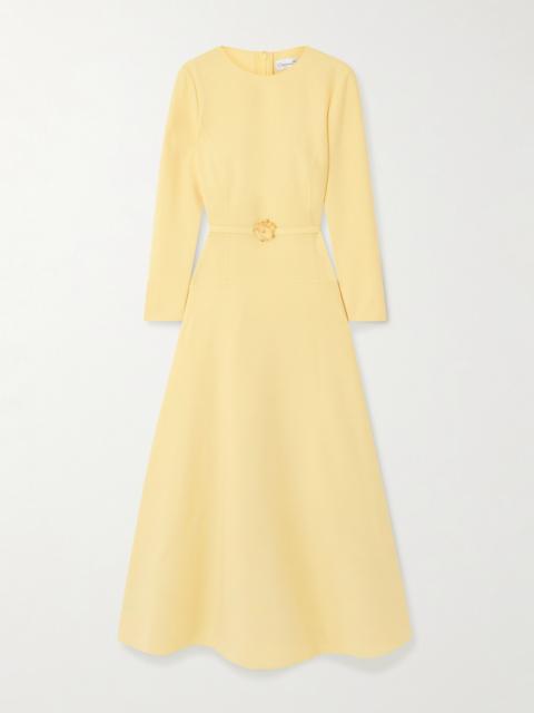 Oscar de la Renta Belted Wool-blend Midi Dress