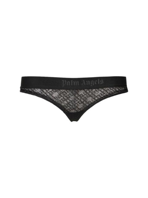Classic logo lace thong briefs