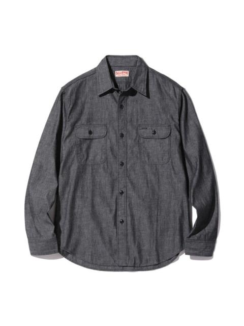 SUGAR CANE SC29159 Black Chambray Workshirt