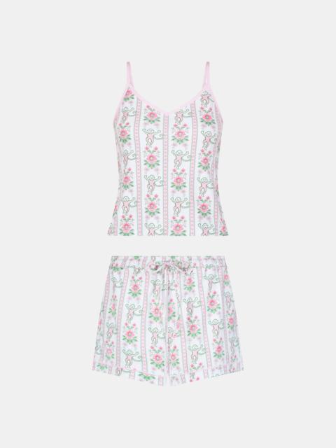 Hill House Home Roller Rabbit x Hill House Mischa Set - Pink Monkey Block Stripe