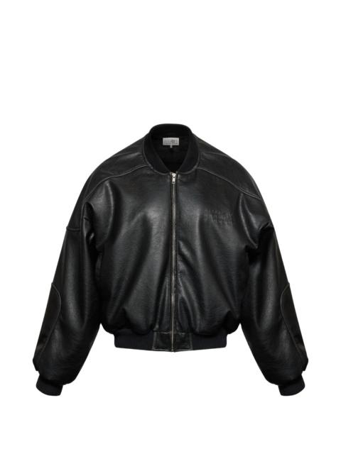 MM6 Maison Margiela Mm6 Maison Margiela Faux Leather Jacket With Rib-knit Trim