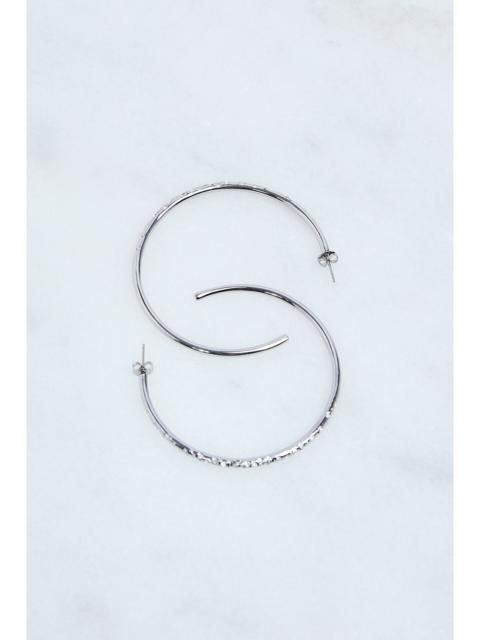 KAREN MILLEN Hand Set European Crystal Sprinkle Large Hoop Earrings