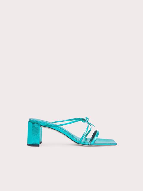 BY FAR June Aquamarine Metallic Leather