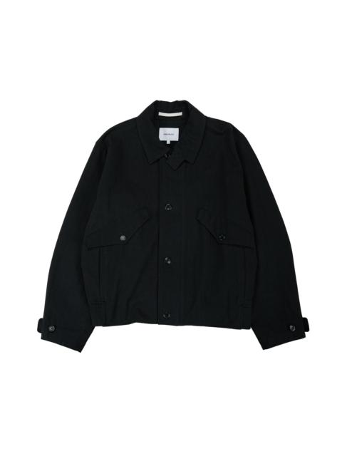 NORSE PROJECTS Vandel Herringbone Twill Flight Jacket All Black