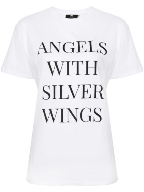 ELISABETTA FRANCHI slogan-print cotton T-shirt
