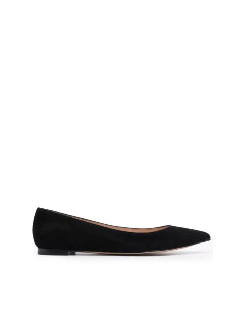 Gianvito Rossi pointed suede ballerina shoes
