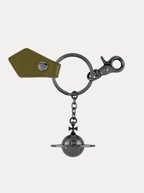 Vivienne Westwood SAFFIANO 3D ORB GUNMETAL KEYRING