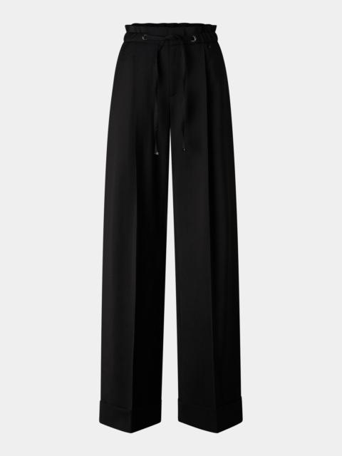 BOGNER Elfy Virgin Wool Pleated Pants in Black