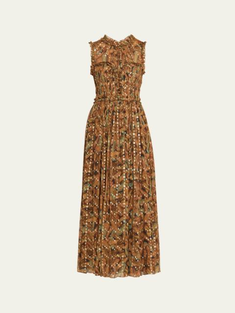 ULLA JOHNSON Kasia Paisley Ruffled Maxi Dress