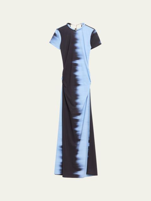 SILVIA TCHERASSI Yara Tie-Dye Short-Sleeve Maxi Dress