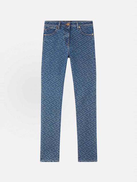VERSACE La Greca Print Jeans