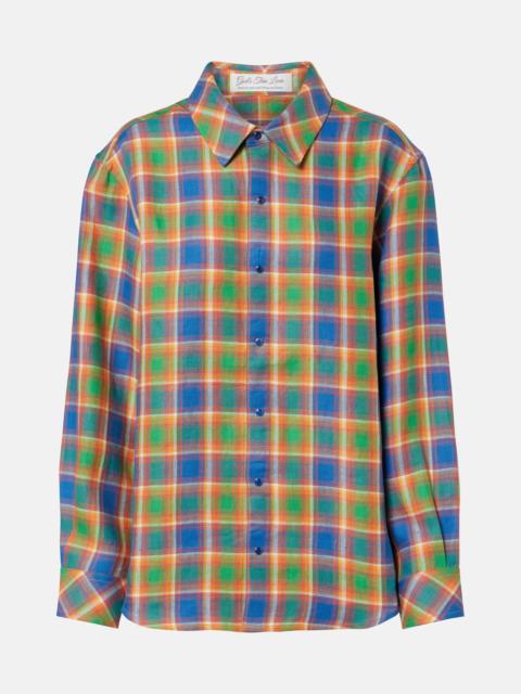 God’s True Cashmere Brilliant linen shirt with lapis lazuli