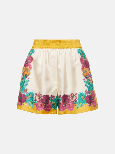 La DoubleJ Floral silk shorts