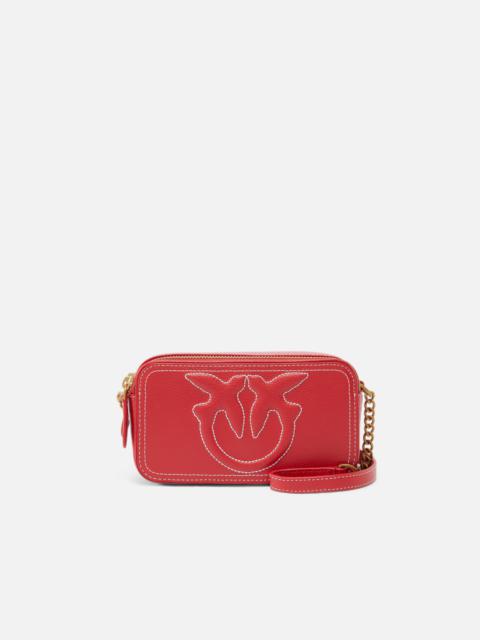 PINKO SMALL CROSSBODY BAG WITH RAISED LOVE BIRDS LOGO