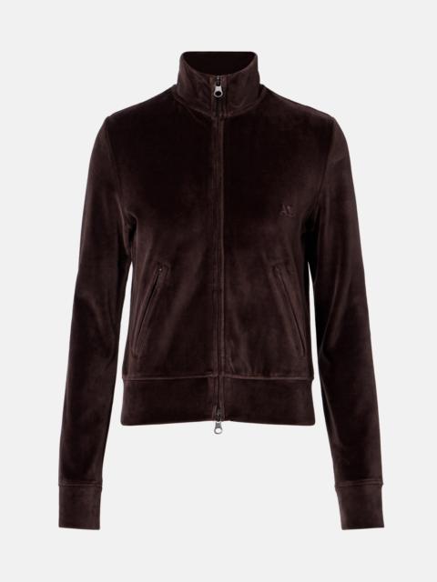 courrèges Cotton-blend velvet track jacket