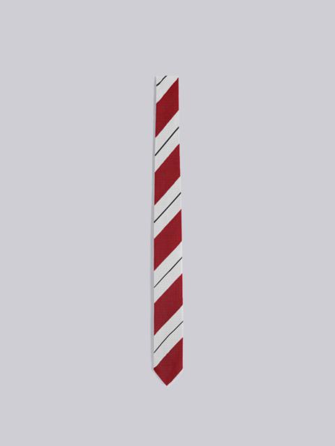 Thom Browne Silk Cotton Stripe Jacquard Classic Tie