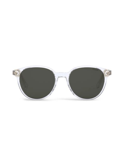 Dior InDior R1I 53mm Round Sunglasses in Crystal /Brown Mirror