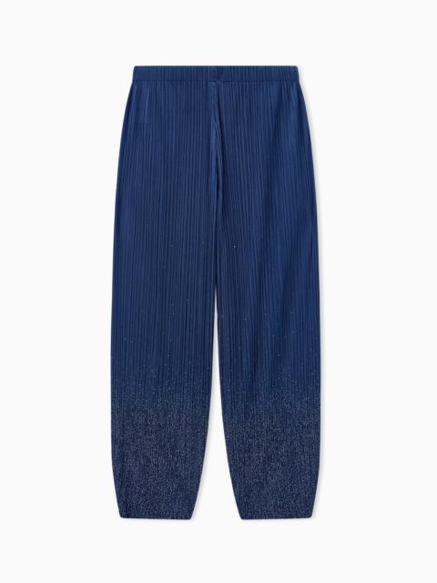 GIORGIO ARMANI PLEATED JERSEY TROUSERS WITH RHINESTONES