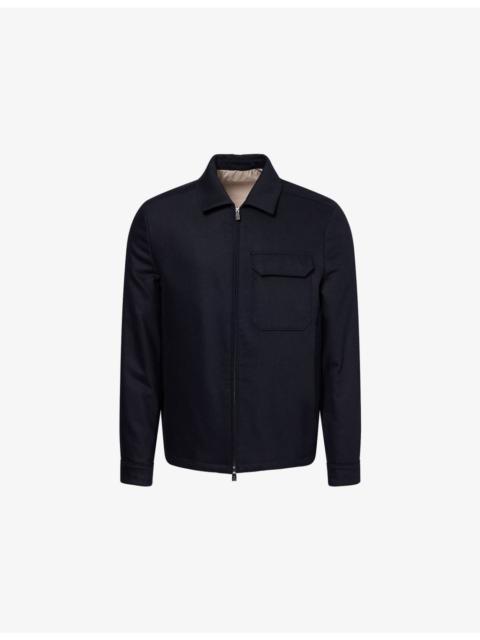 CORNELIANI Flap-Pocket Long-Sleeves Wool-Cashmere Blend Overshirt