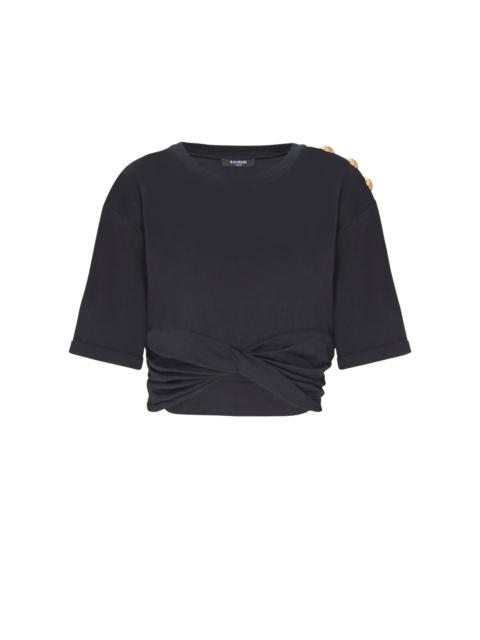 Balmain Cropped tie T-shirt