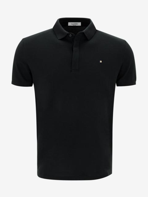 Black Polo T-Shirt with Rockstud
