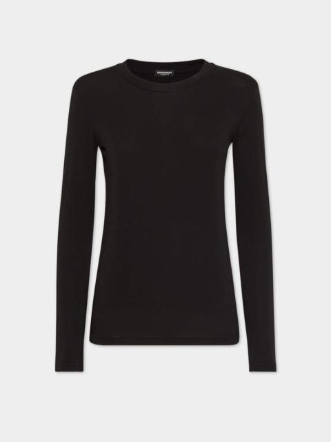 DSQUARED2 D2 UNDERWEAR TULLE LONG SLEEVES T-SHIRT