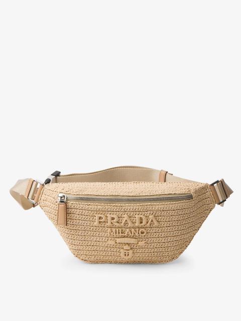Prada Logo-embellished woven belt bag