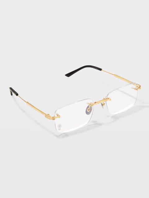 Cartier Men's Rectangle Titanium Optical Glasses