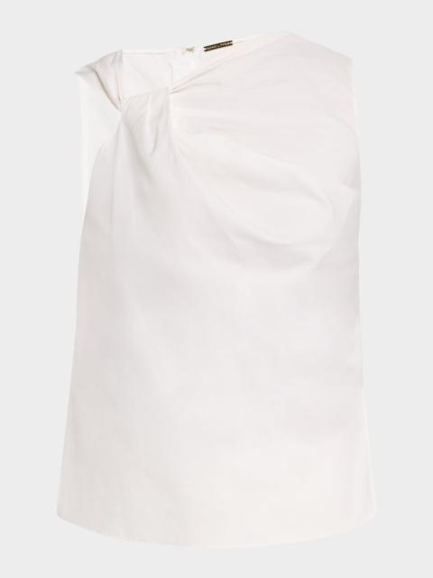 ADAM LIPPES Feyda Twisted Compact Cotton Poplin Top