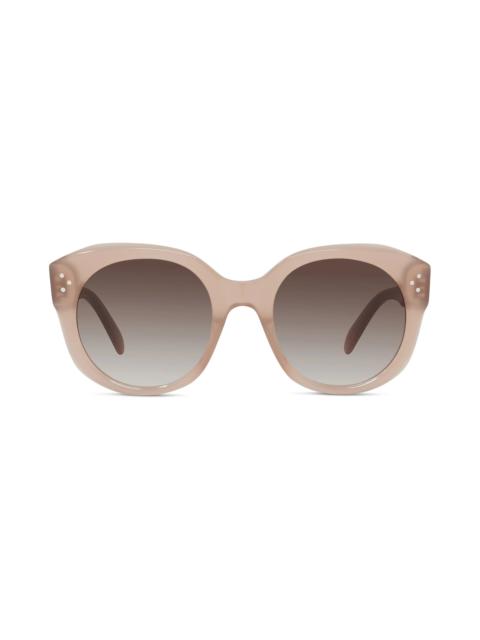 53mm Round Sunglasses in Shiny Lt Brown /Grdnt Brown