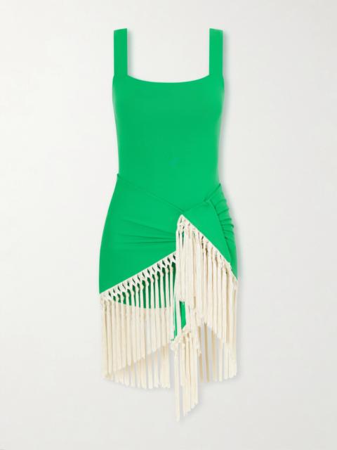 Taller Marmo Mini Lido Swimsuit And Fringed Pareo Set