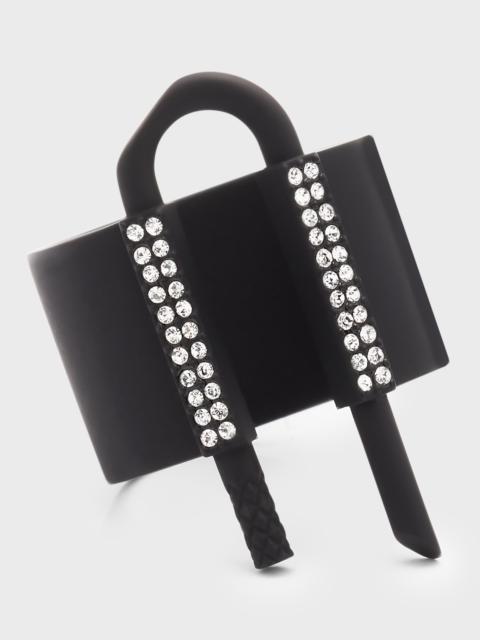 Givenchy Men's U Lock Ring with Crystals