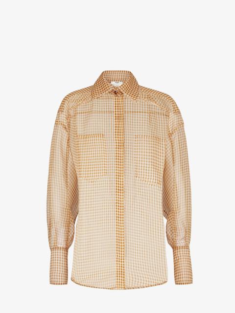 FENDI Check organza blouse