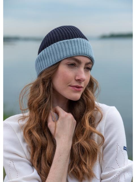 SAINT JAMES CANOT - Two-Tone Soft Wool Beanie in Purl Knit