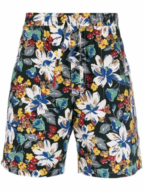 YMC floral drawstring shorts