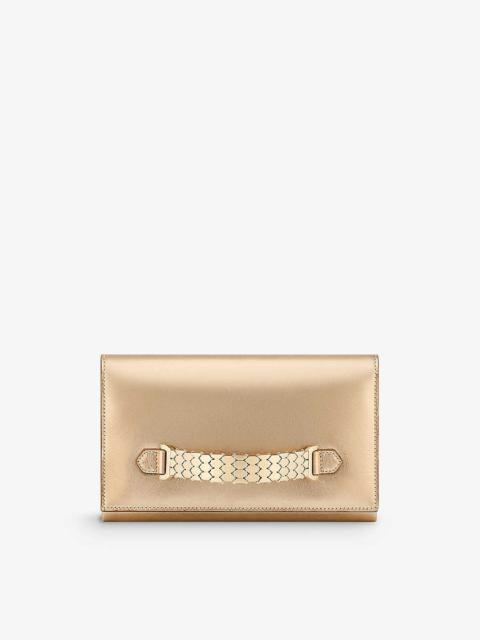 BVLGARI Serpenti small metallic-leather clutch bag