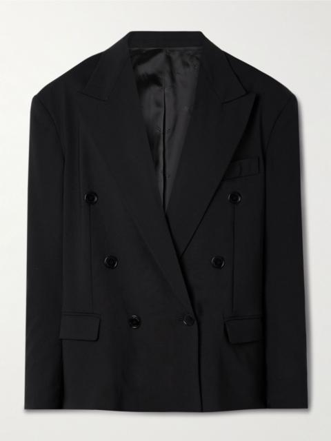 Isabel Marant Klero double-breasted grain de poudre wool-blend blazer Black