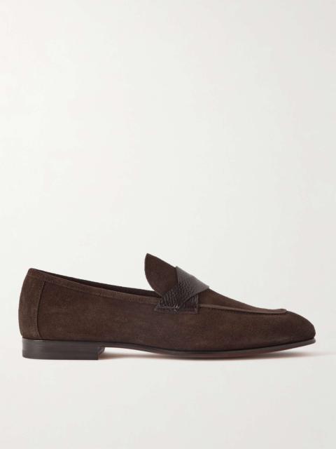 TOM FORD Sean Textured Leather-Trimmed Suede Loafers