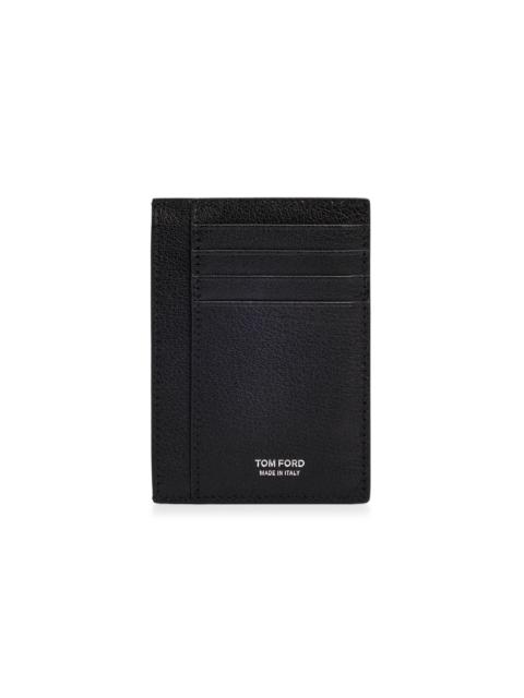 TOM FORD Men's Elongated T Line Leather Card Case - Black