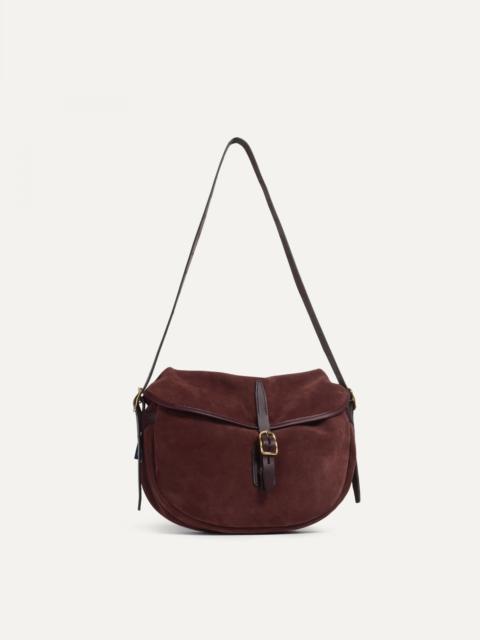 Bleu de Chauffe MARGOT HALF MOON FISHERMAN'S BAG  -  RUBY BROWN