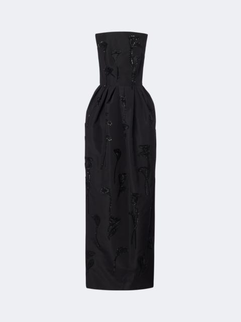 CAROLINA HERRERA Embellished strapless silk bustier gown