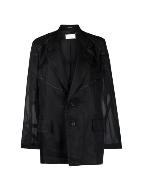 Maison Margiela sheer-panel single-breasted jacket