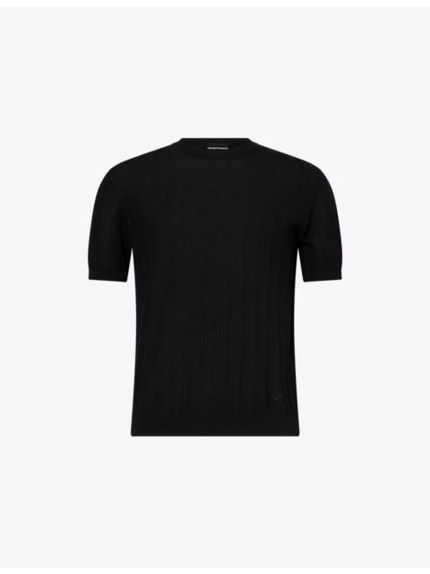 EMPORIO ARMANI Textured Short-Sleeves Cotton-Knit T-Shirt