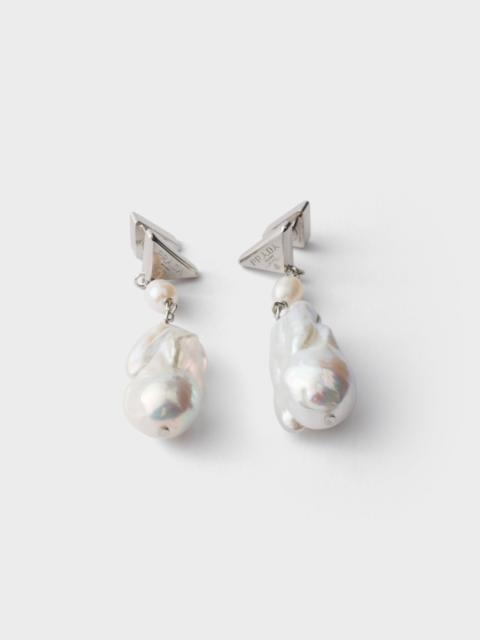 Prada Metal earrings with pearls
