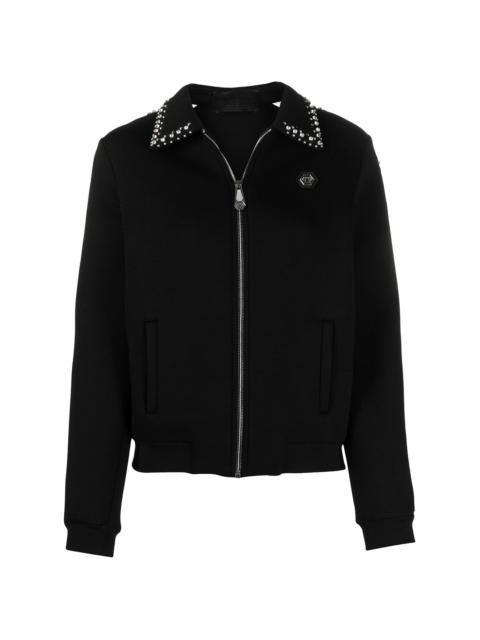 PHILIPP PLEIN logo zipped bomber jacket