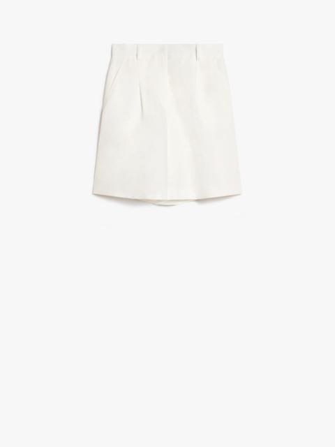 Cotton and linen canvas Bermuda shorts