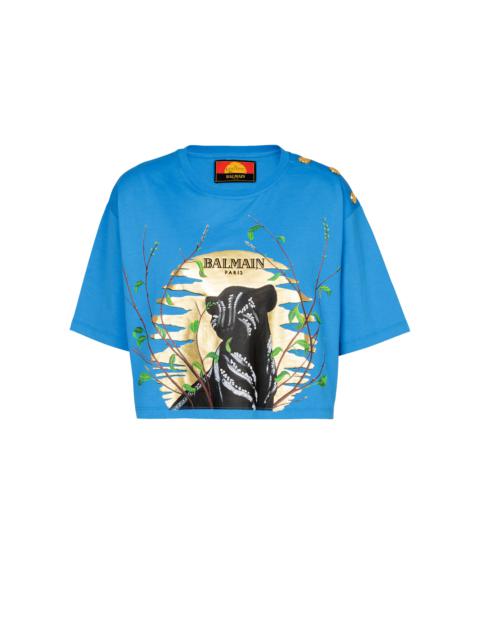 Disney x Balmain: The Lion King - Cropped T-shirt with Cassius Khumalo print