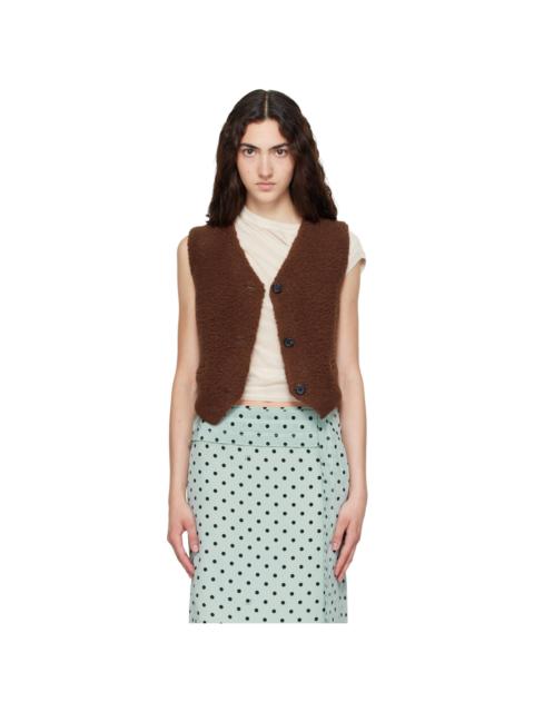 Marni Brown Curly Wool Vest