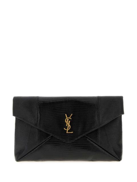 SAINT LAURENT Saint Laurent Busta Pouch Clutch — Black
